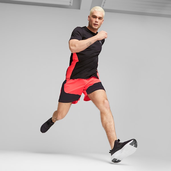 Run Favorite Velocity 7" Men's Running Shorts, Fire Orchid, extralarge